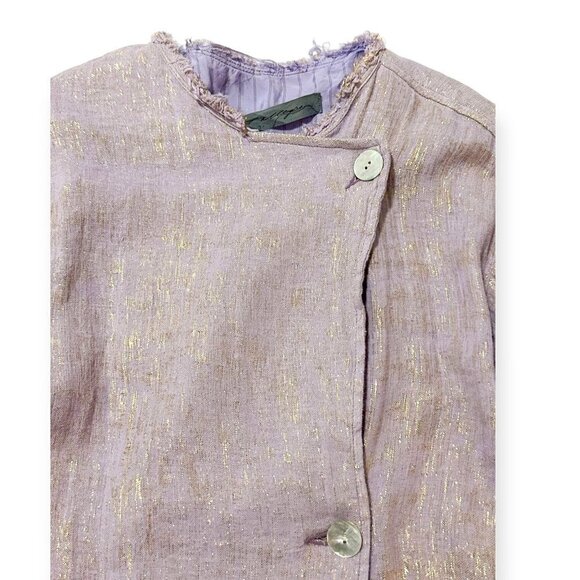 Raquel Allegra Trench Coat in Lilac Metallic, Size 2/M New with tag - Picture 11 of 16